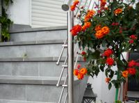 Edelstahl-Gartentreppe mit Zweipunkt-Befestigungskonsolen