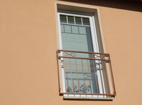 Franz&ouml;sischer Balkon, einfl&uuml;gelig, kupferfarben